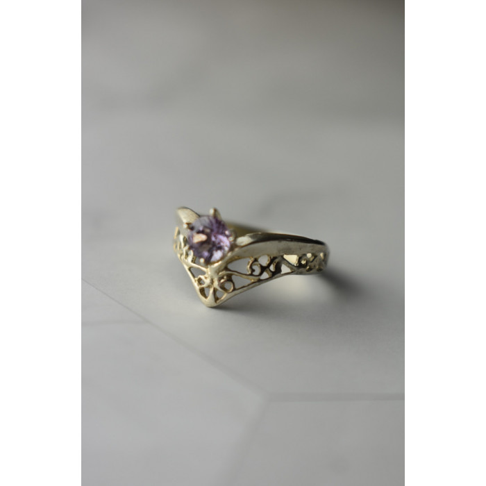 Sky Jewelry Ажурное Серебряное кольцо с аметистом