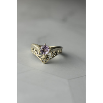 Sky Jewelry Ажурное Серебряное кольцо с аметистом