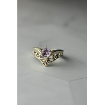 Sky Jewelry Ажурное Серебряное кольцо с аметистом