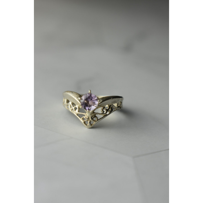 Sky Jewelry Ажурное Серебряное кольцо с аметистом