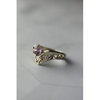 Sky Jewelry Ажурное Серебряное кольцо с аметистом