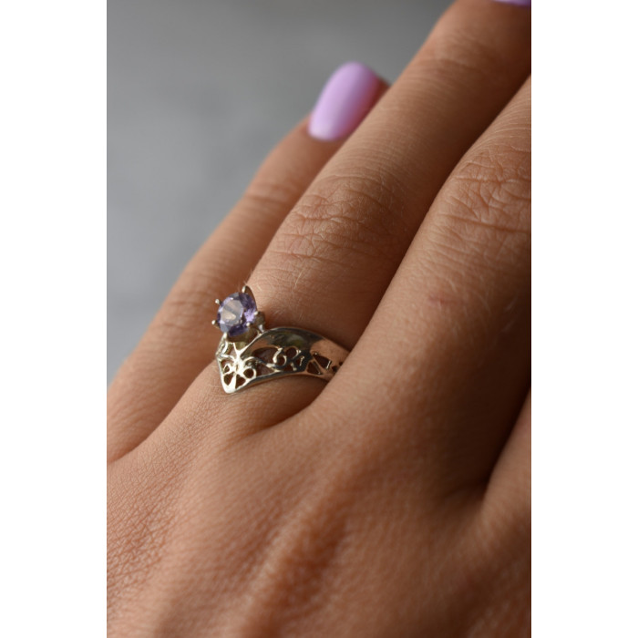 Sky Jewelry Ажурное Серебряное кольцо с аметистом