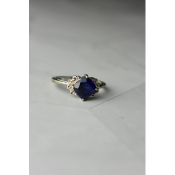 Sky Jewelry Серебряное кольцо 925 проба с Сапфиром  *Ажур*