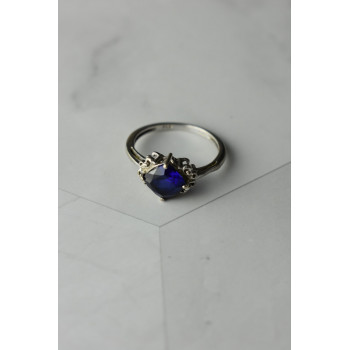 Sky Jewelry Серебряное кольцо 925 проба с Сапфиром  *Ажур*