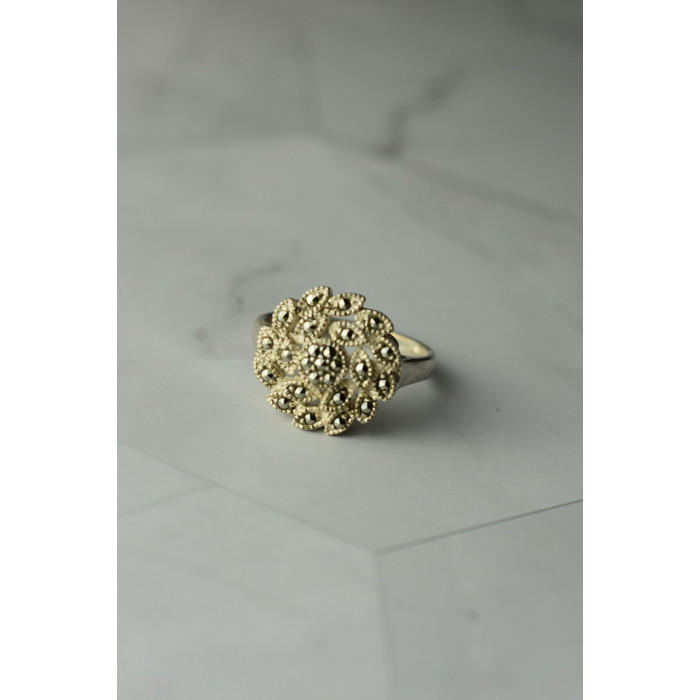 Sky Jewelry Серебряное кольцо с Марказитами  925 проба * Цветок