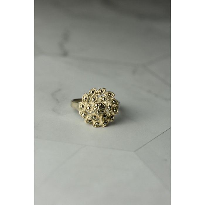 Sky Jewelry Серебряное кольцо с Марказитами  925 проба * Цветок