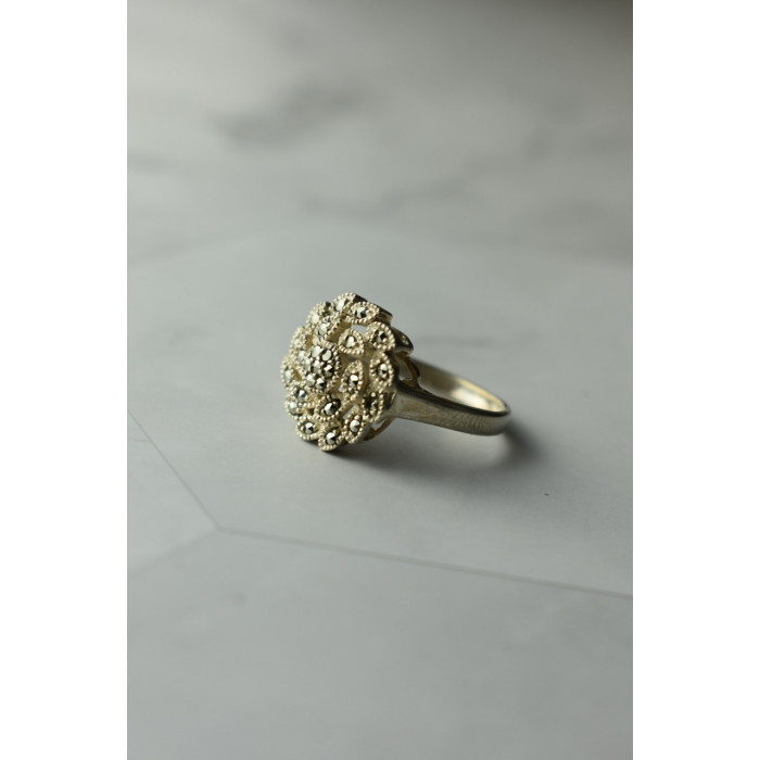 Sky Jewelry Серебряное кольцо с Марказитами  925 проба * Цветок