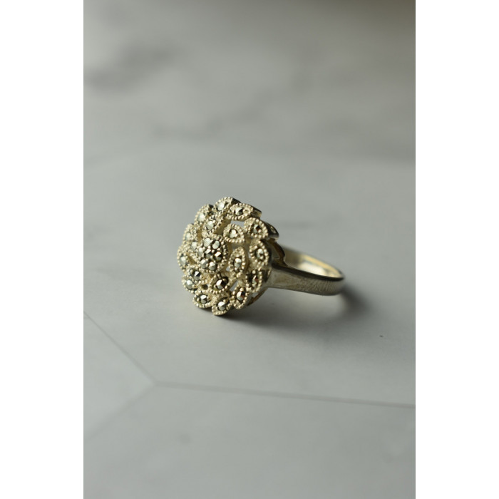 Sky Jewelry Серебряное кольцо с Марказитами  925 проба * Цветок
