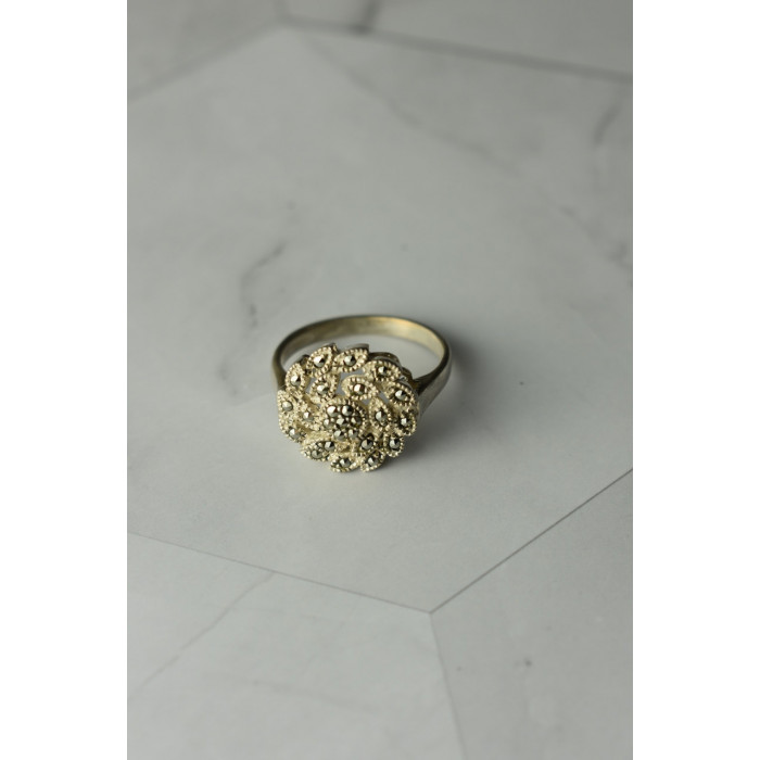 Sky Jewelry Серебряное кольцо с Марказитами  925 проба * Цветок