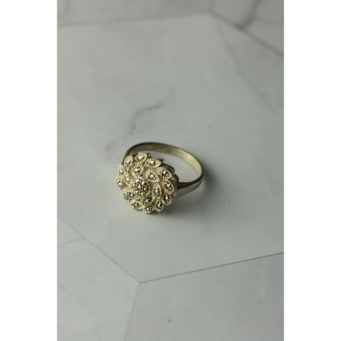 Sky Jewelry Серебряное кольцо с Марказитами  925 проба * Цветок