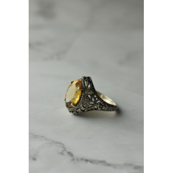 Sky Jewelry Ажурное Серебряное кольцо с камнем Гессонит