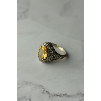 Sky Jewelry Ажурное Серебряное кольцо с камнем Гессонит