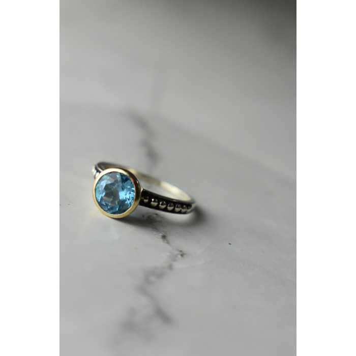 Sky Jewelry Серебряное кольцо 925 пробы с небесно-голубой  Шпинелью