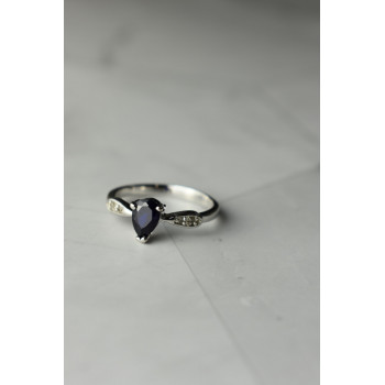 Sky Jewelry Серебряное кольцо 925 проба с Сапфиром и бесцветным Топазом