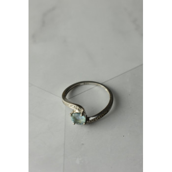 Sky Jewelry Серебряное кольцо 925 пробы с голубой  Шпинелью и фианитами