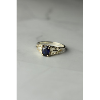 Sky Jewelry Серебряное кольцо 925 проба с насыщенно темно-синим Сапфиром