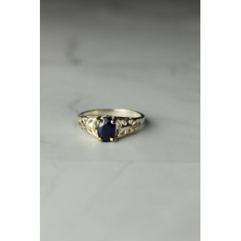 Sky Jewelry Серебряное кольцо 925 проба с насыщенно темно-синим Сапфиром