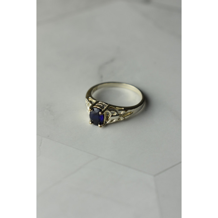 Sky Jewelry Серебряное кольцо 925 проба с насыщенно темно-синим Сапфиром