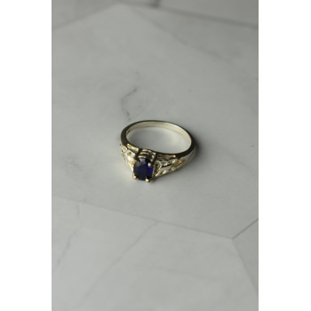 Sky Jewelry Серебряное кольцо 925 проба с насыщенно темно-синим Сапфиром