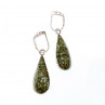 Sky Jewelry Серебряные серьги 925 пробы с зеленой  Яшмой