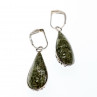 Sky Jewelry Серебряные серьги 925 пробы с зеленой  Яшмой