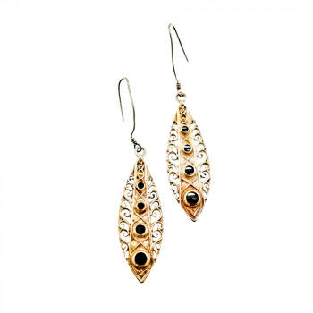 Sky Jewelry Винтажные Серебряные серьги 925 пробы со вставками из Черного Агата