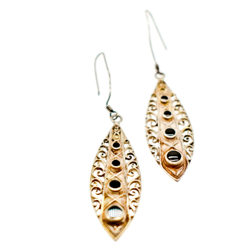 Sky Jewelry Винтажные Серебряные серьги 925 пробы со вставками из Черного Агата