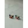 Sky Jewelry Серебряные серьги-гвоздики  *Бабочка* со вставками из ювелирного стекла