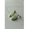 Sky Jewelry Серебряные серьги с зеленым  нефритом 925 проба  *Блаженство