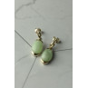Sky Jewelry Серебряные серьги с зеленым  нефритом 925 проба  *Блаженство