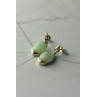 Sky Jewelry Серебряные серьги с зеленым  нефритом 925 проба  *Блаженство