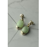 Sky Jewelry Серебряные серьги с зеленым  нефритом 925 проба  *Блаженство