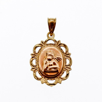 Sky Jewelry Золотая цепочка с ладанкой *Ангел-Хранитель*  14К (585 проба)