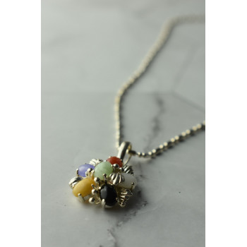Sky Jewelry Серебряная цепочка с кулоном  *Поделочные Камни*