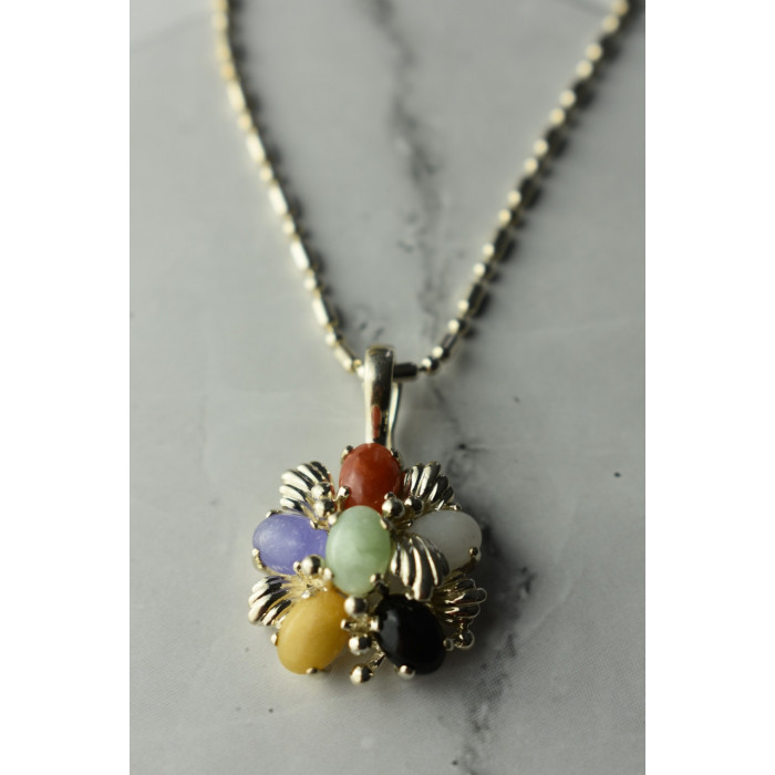 Sky Jewelry Серебряная цепочка с кулоном  *Поделочные Камни*