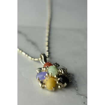 Sky Jewelry Серебряная цепочка с кулоном  *Поделочные Камни*