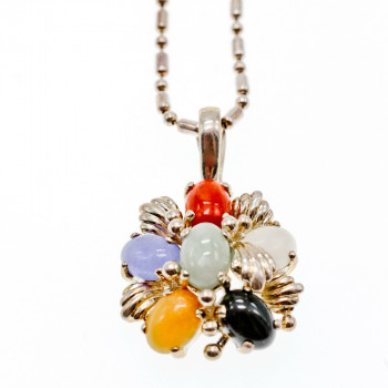 Sky Jewelry Серебряная цепочка с кулоном  *Поделочные Камни*