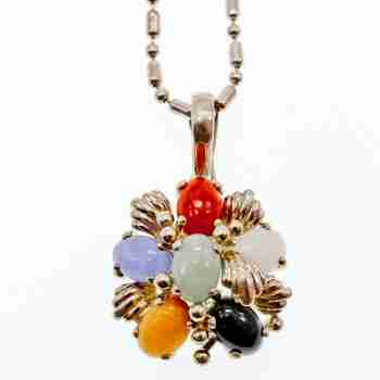 Sky Jewelry Серебряная цепочка с кулоном  *Поделочные Камни