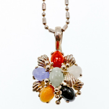 Sky Jewelry Серебряная цепочка с кулоном  *Поделочные Камни*