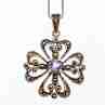 Sky Jewelry Серебряная цепочка с кулоном  фиолетовый Турмалин и черный Нефрит