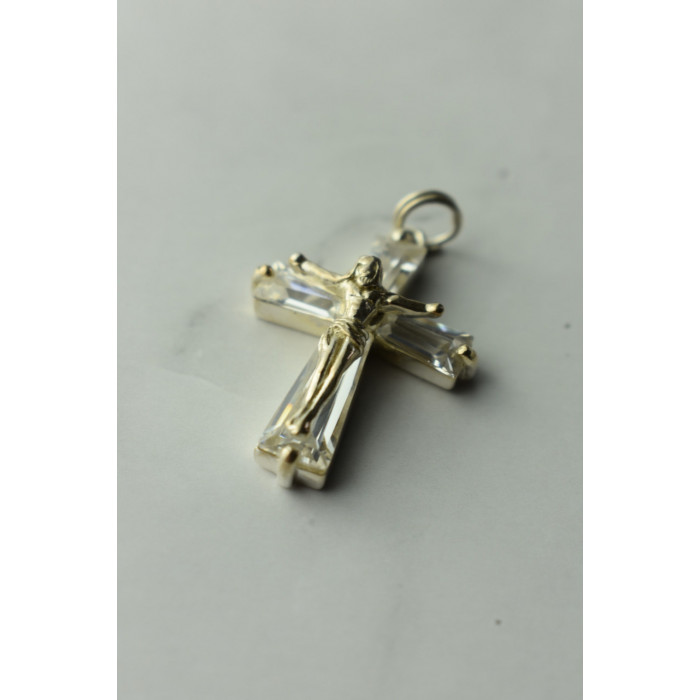 Sky Jewelry Серебряный крестик с фианитами  925 проба
