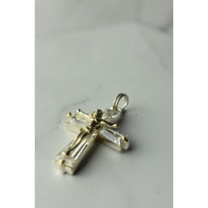 Sky Jewelry Серебряный крестик с фианитами  925 проба