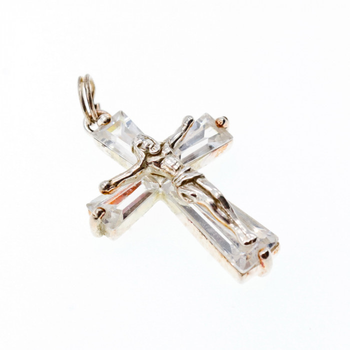 Sky Jewelry Серебряный крестик с фианитами  925 проба