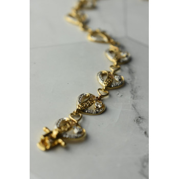 Sky Jewelry Серебряный браслет в позолоте 925 пробы с фианитами *LOVE