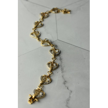 Sky Jewelry Серебряный браслет в позолоте 925 пробы с фианитами *LOVE