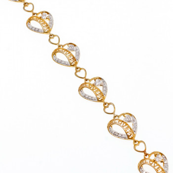 Sky Jewelry Серебряный браслет в позолоте 925 пробы с фианитами *LOVE