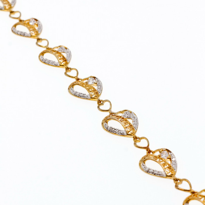 Sky Jewelry Серебряный браслет в позолоте 925 пробы с фианитами *LOVE