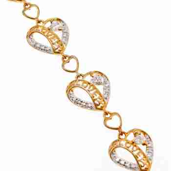 Sky Jewelry Серебряный браслет в позолоте 925 пробы с фианитами *LOVE