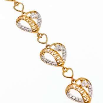 Sky Jewelry Серебряный браслет в позолоте 925 пробы с фианитами *LOVE