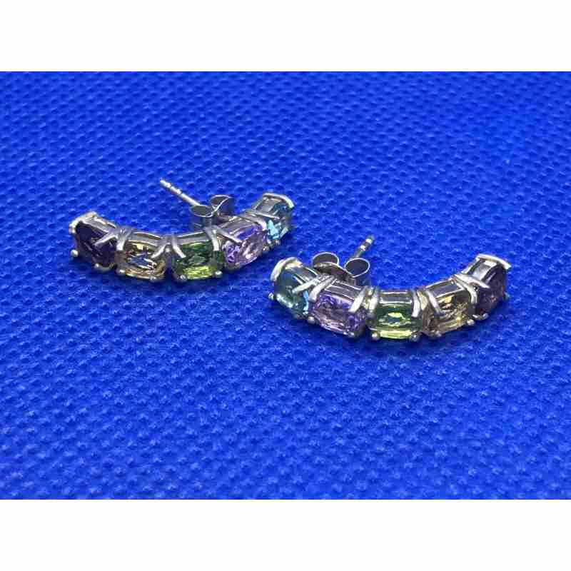Sky Jewelry Серебряные сережки с натуральными камнями
